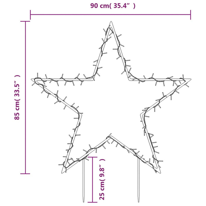 Decorazione Luminosa Natalizia con Picchetti Albero e Stella 50-115LED