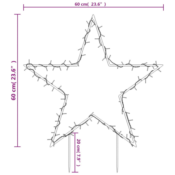 Decorazione Luminosa Natalizia con Picchetti Albero e Stella 50-115LED