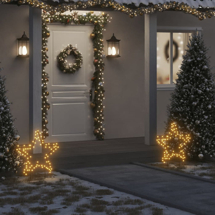 Decorazione Luminosa Natalizia con Picchetti Albero e Stella 50-115LED