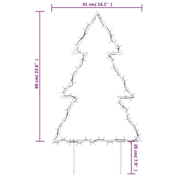 Decorazione Luminosa Natalizia con Picchetti Albero e Stella 50-115LED