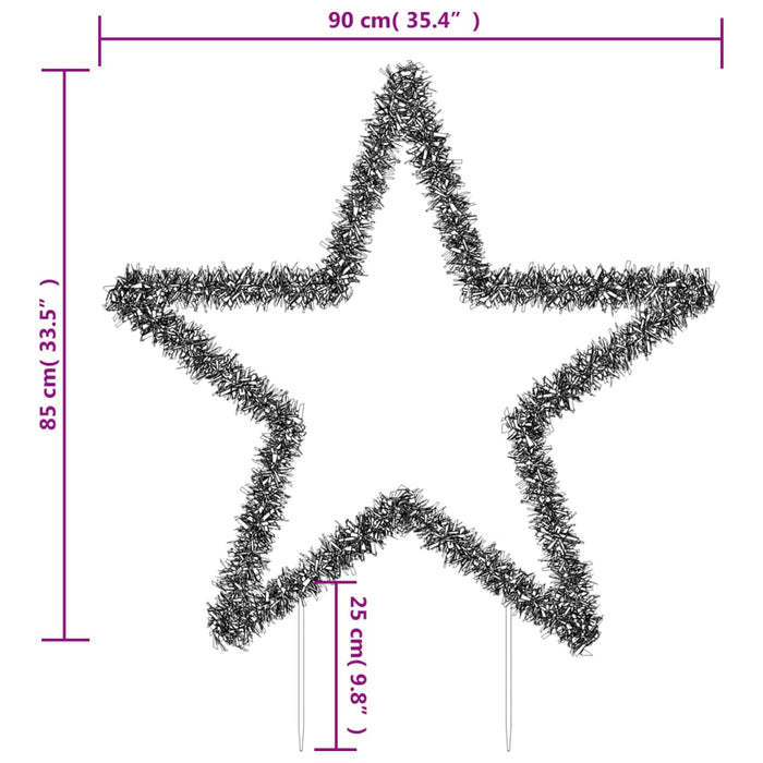 Decorazione Luminosa Natalizia con Picchetti Albero e Stella 50-115LED