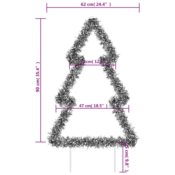 Decorazione Luminosa Natalizia con Picchetti Albero e Stella 50-115LED