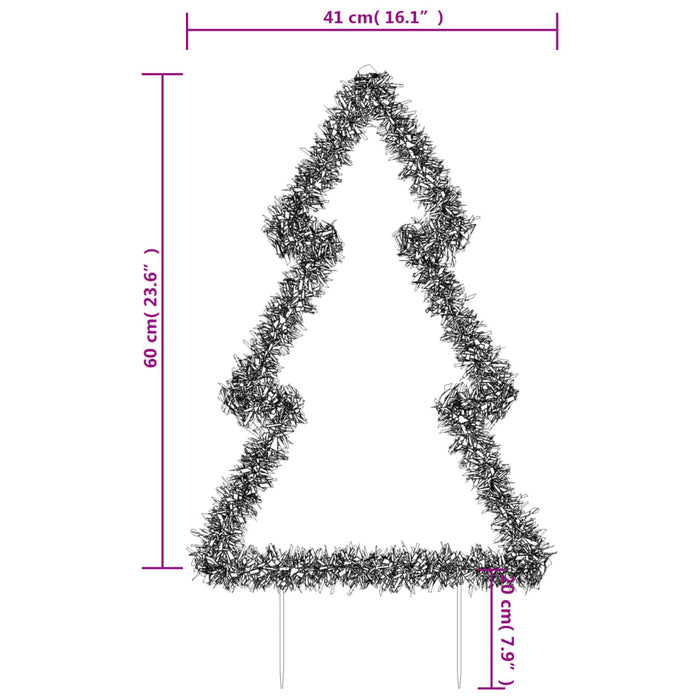 Decorazione Luminosa Natalizia con Picchetti Albero e Stella 50-115LED