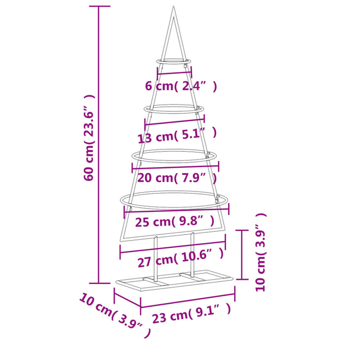 Albero di Natale Decorativo in Metallo Nero di diverse dimensioni