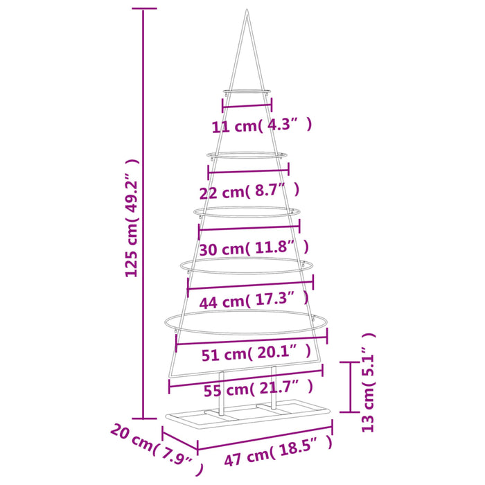 Albero di Natale Decorativo in Metallo Nero di diverse dimensioni