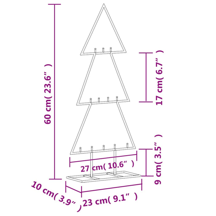 Albero di Natale Decorativo in Metallo Nero di diverse dimensioni