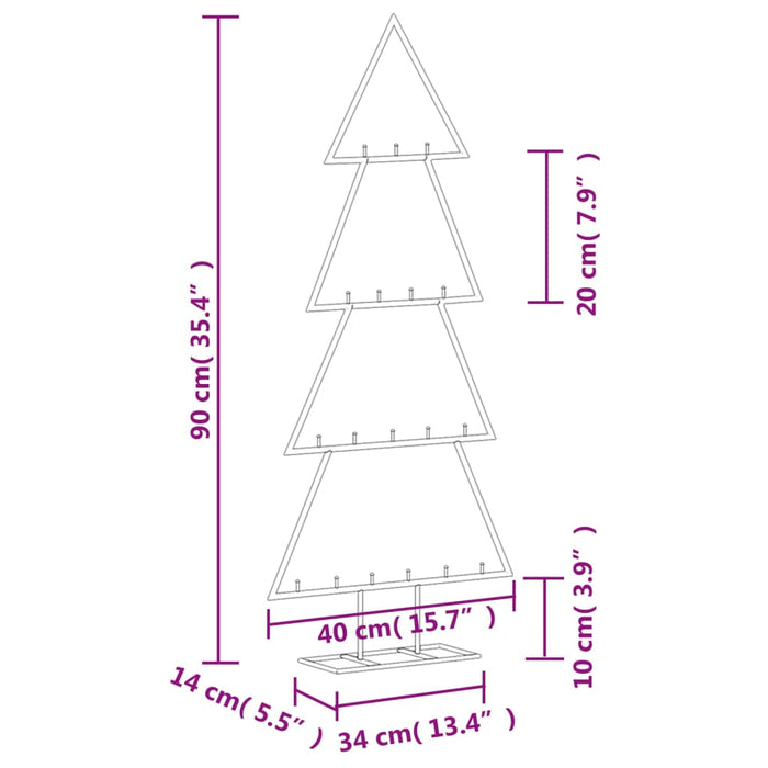 Albero di Natale Decorativo in Metallo Nero di diverse dimensioni