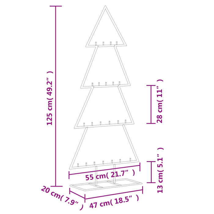 Albero di Natale Decorativo in Metallo Nero di diverse dimensioni