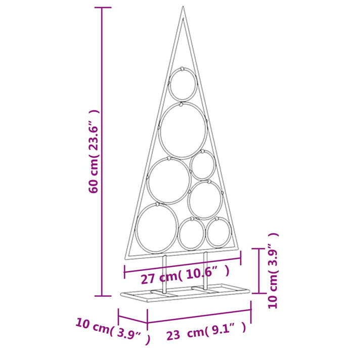 Albero di Natale Decorativo in Metallo Nero di diverse dimensioni