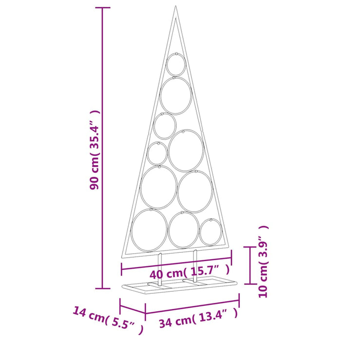 Albero di Natale Decorativo in Metallo Nero di diverse dimensioni