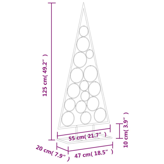 Albero di Natale Decorativo in Metallo Nero di diverse dimensioni