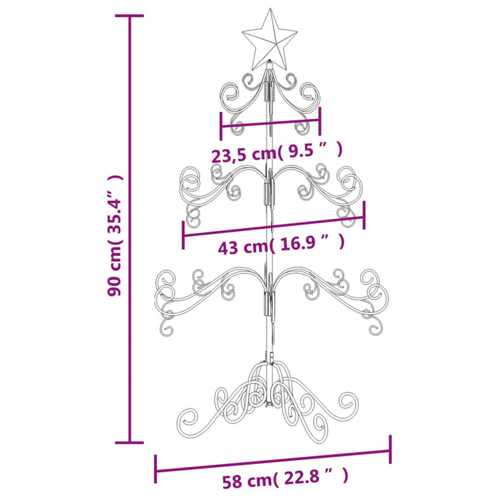 Albero di Natale Decorativo in Metallo Nero di diverse dimensioni