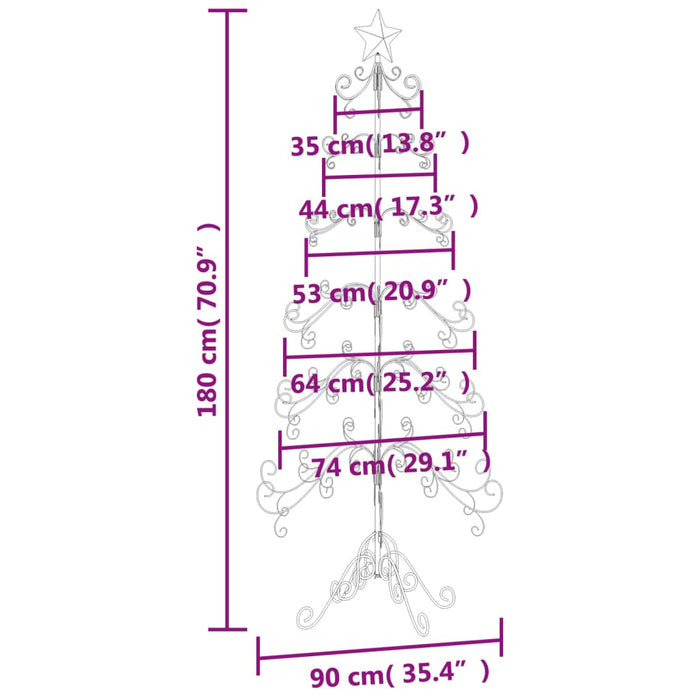 Albero di Natale Decorativo in Metallo Nero di diverse dimensioni