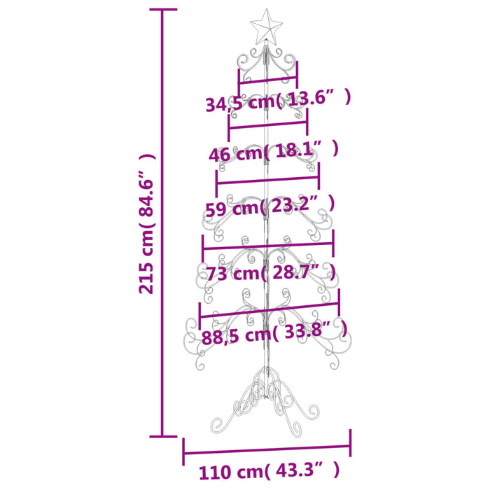 Albero di Natale Decorativo in Metallo Nero di diverse dimensioni