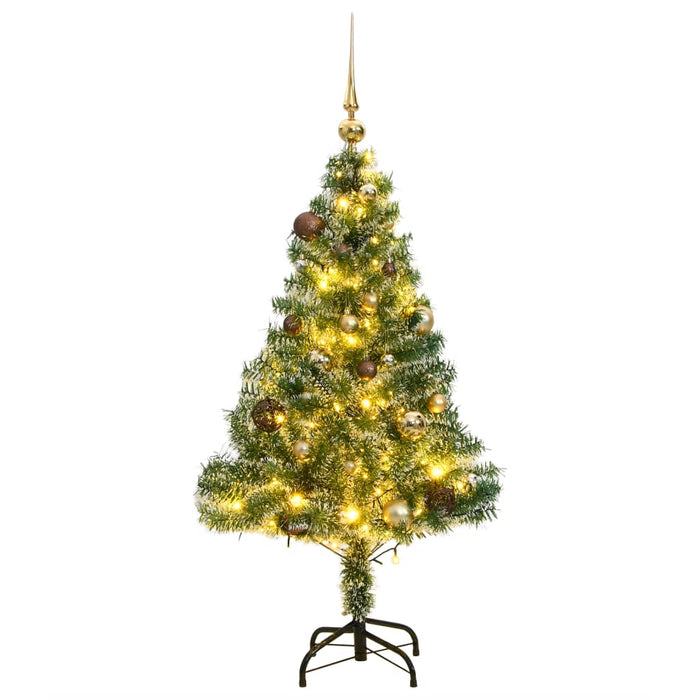 Albero Natale Artificiale 150 LED Palline e Neve Fioccata