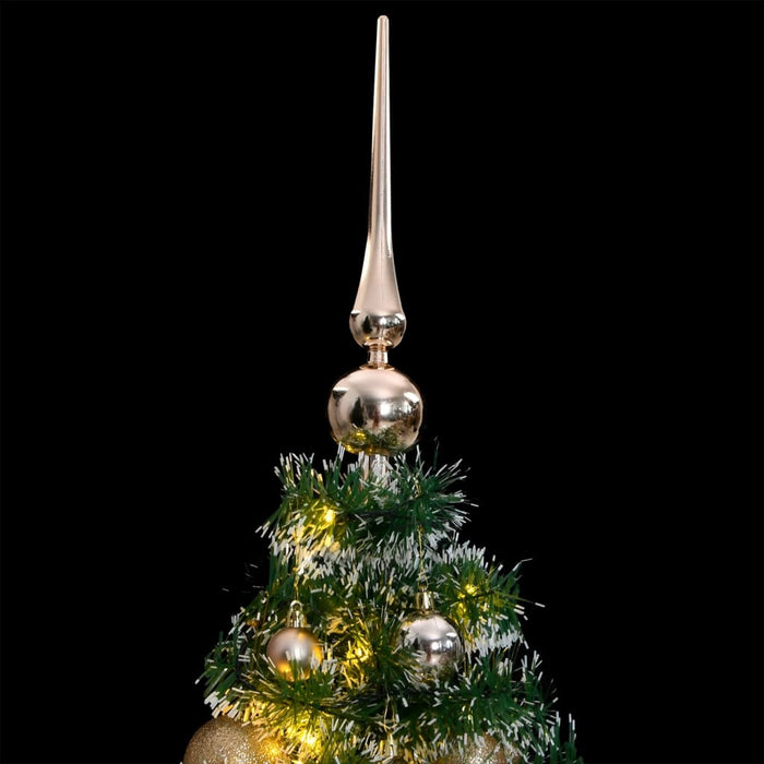 Albero Natale Artificiale 150 LED Palline e Neve Fioccata