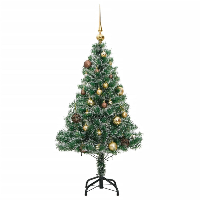 Albero Natale Artificiale 150 LED Palline e Neve Fioccata