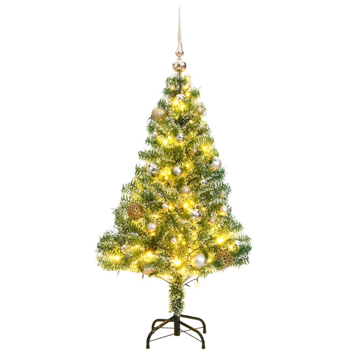 Albero Natale Artificiale 150 LED Palline e Neve Fioccata