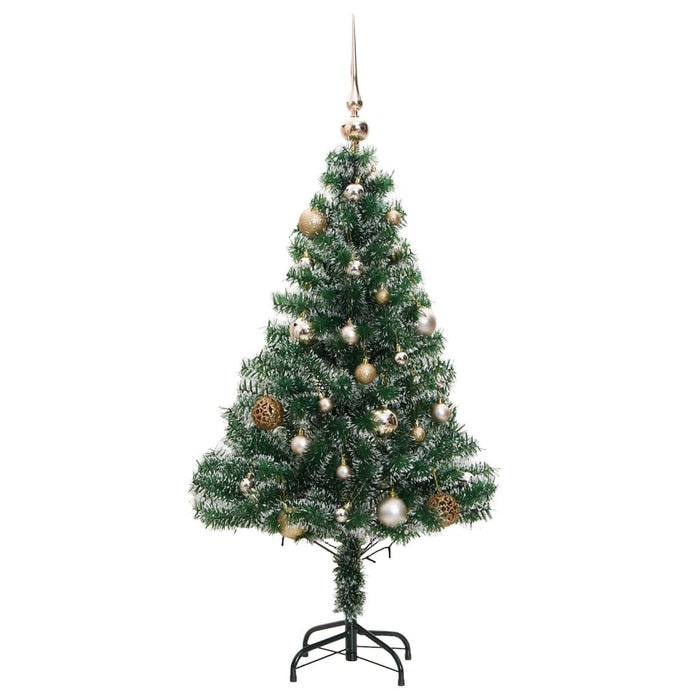 Albero Natale Artificiale 150 LED Palline e Neve Fioccata