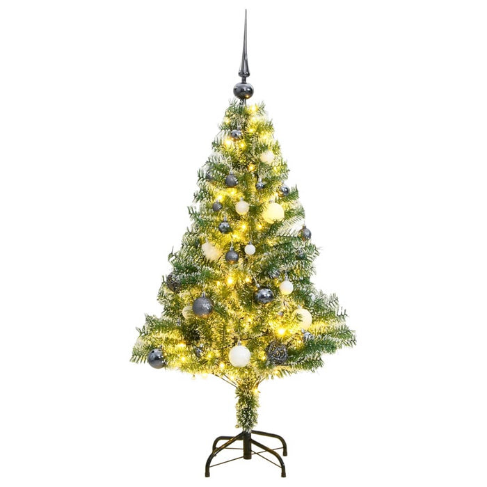 Albero Natale Artificiale 150 LED Palline e Neve Fioccata