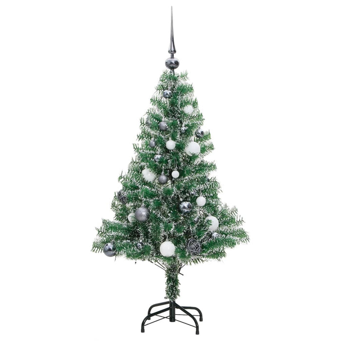 Albero Natale Artificiale 150 LED Palline e Neve Fioccata