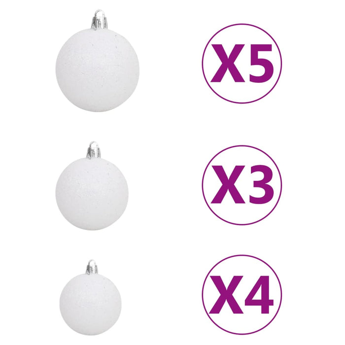 Albero Natale Artificiale 150 LED Palline e Neve Fioccata