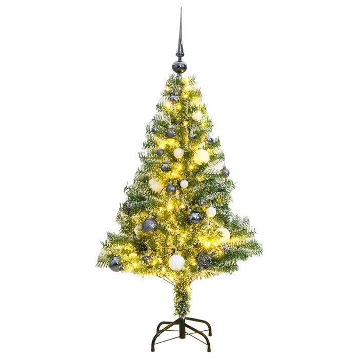 Albero Natale Artificiale 150 LED Palline e Neve Fioccata