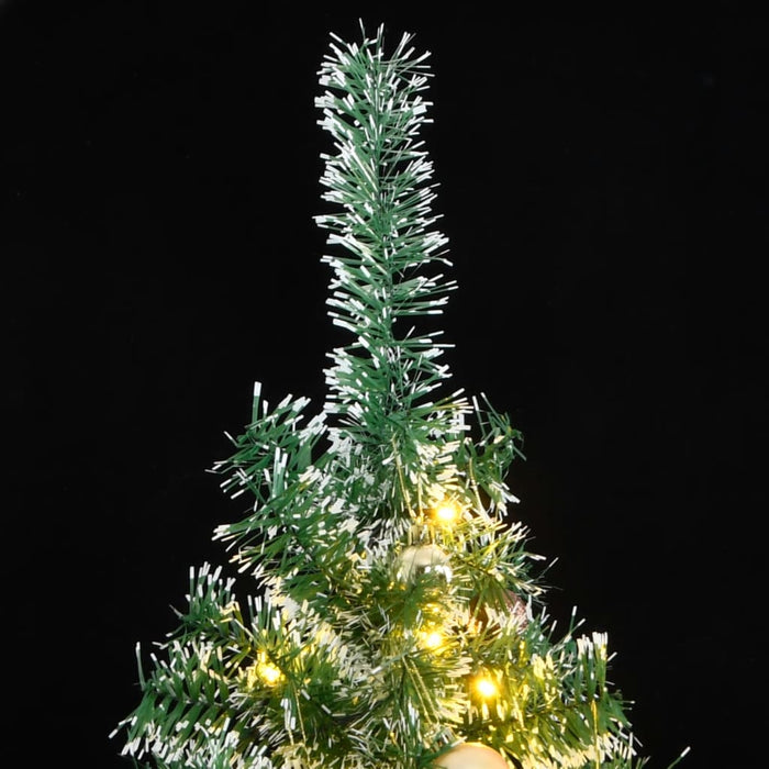 Albero di Natale Artificiale con 300 LED Palline e Neve