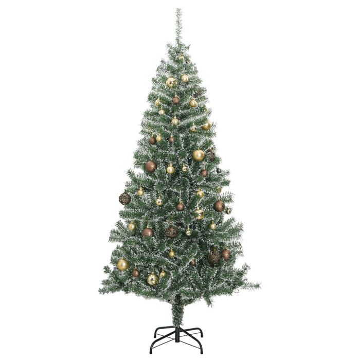 Albero di Natale Artificiale con 300 LED Palline e Neve