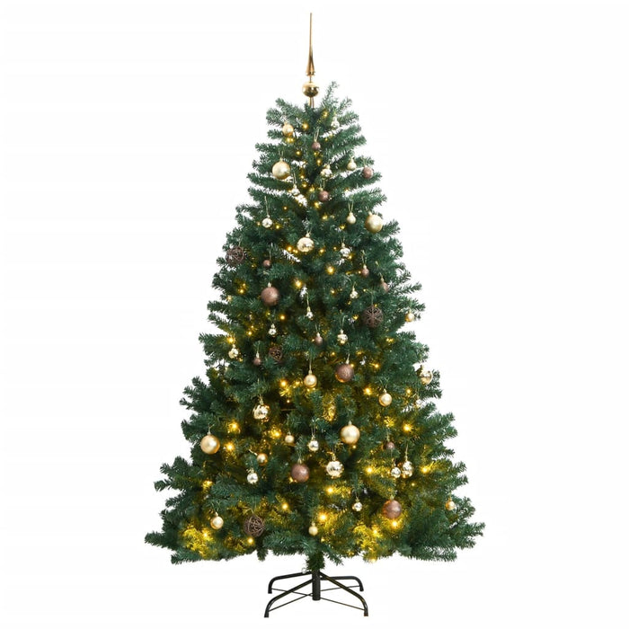 Albero Natale Incernierato con LED e Palline