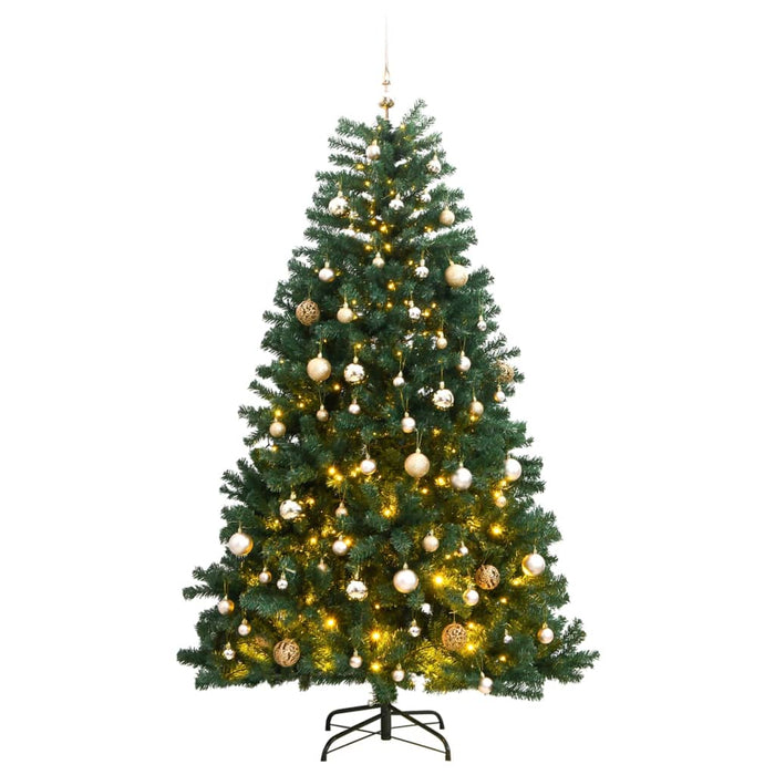 Albero Natale Incernierato con LED e Palline