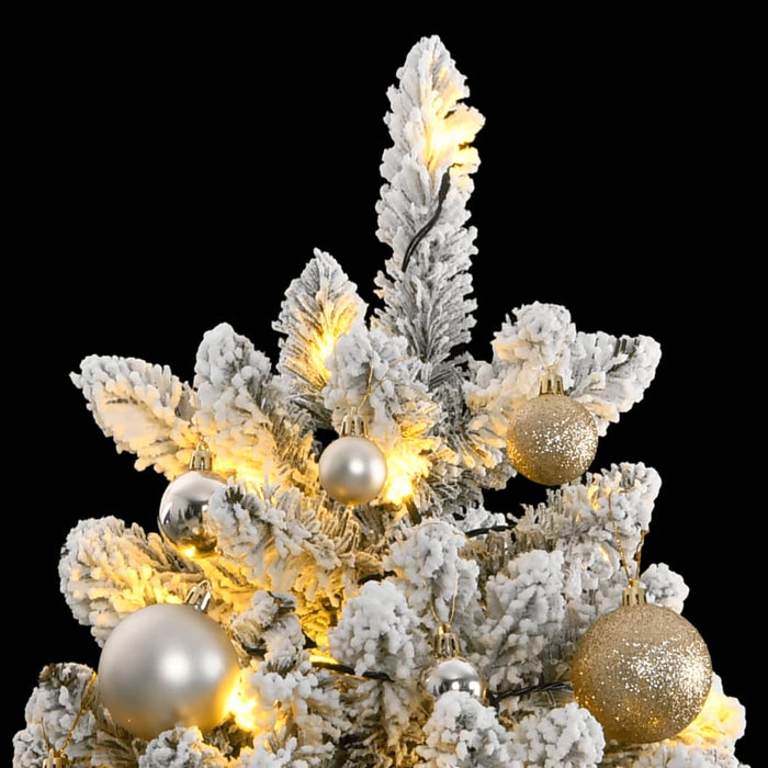 Albero Natale Incernierato con LED e Palline