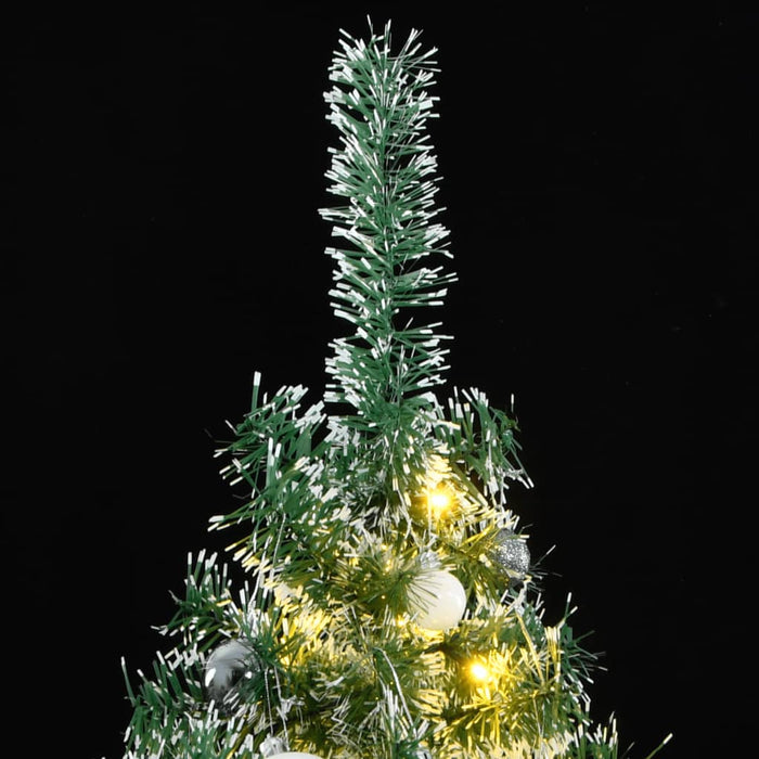 Albero di Natale Artificiale con 300 LED Palline e Neve