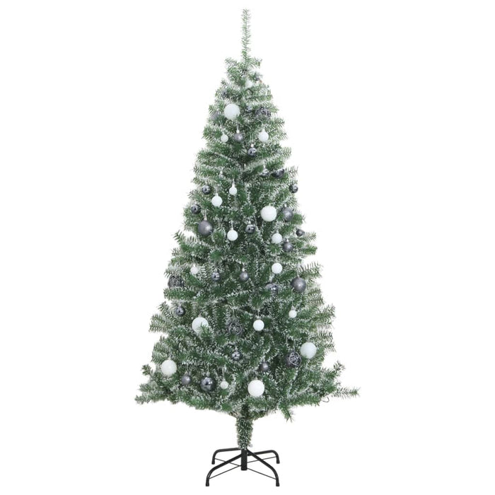 Albero di Natale Artificiale con 300 LED Palline e Neve