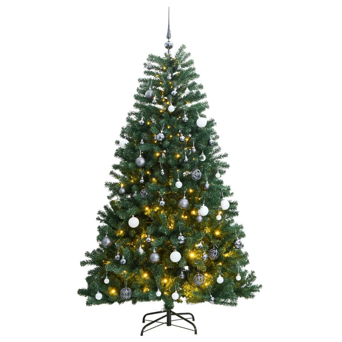 Albero Natale Incernierato con LED e Palline