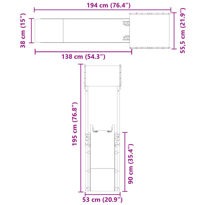 Set da Gioco da Esterno in Legno Massello di Pino e Douglas Impregnato