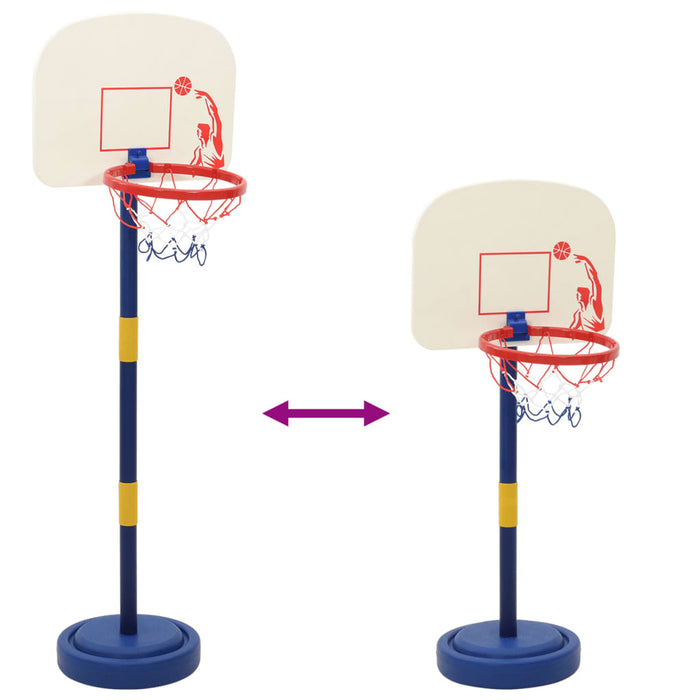 Stand da Basket con Palla e Pompa Regolabile Altezza 90/121 cm