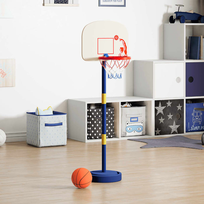 Stand da Basket con Palla e Pompa Regolabile Altezza 90/121 cm