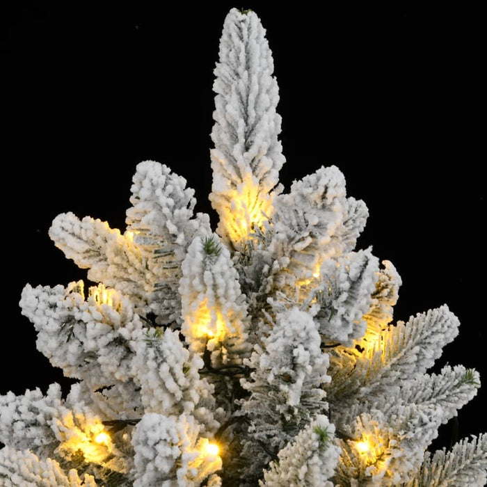 Albero di Natale Artificiale con LED e Neve Floccata