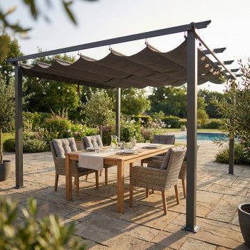 Gazebo 4x4 struttura alluminio tetto poliestere 230 cm altezza