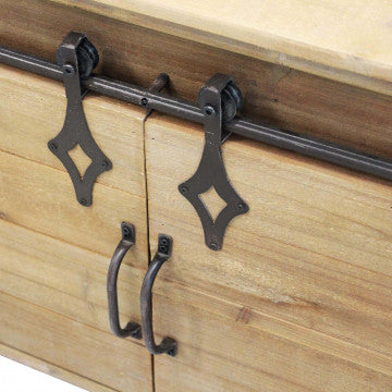 Mobile Clement in metallo e legno, cm 151x45x52h, colore marrone
