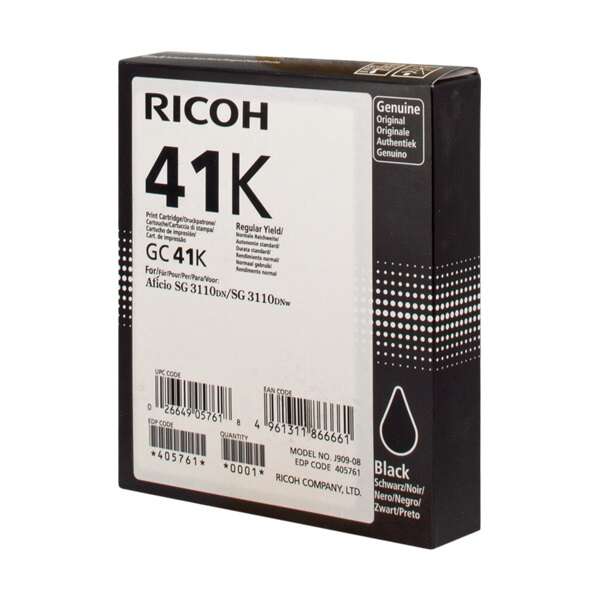 Ricoh GC41 Nero Cartuccia d'Inchiostro Originale - 405761