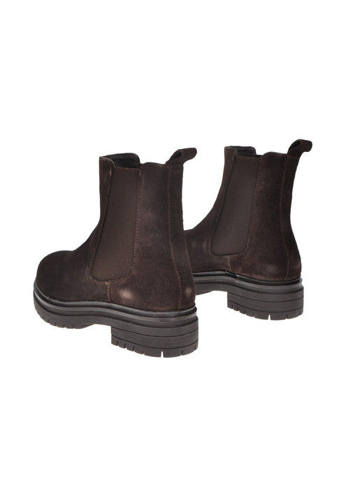 Beatles Indir Scarpe In Camoscio Chiusura A Doppio Elastico Sottopiede Imbottito In Pelle Fondo Gomma Tacco 5 Cm