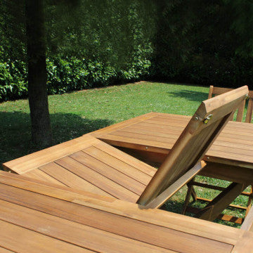 Tavolo legno acacia massiccio 180/240x90 cm spessore 25 mm