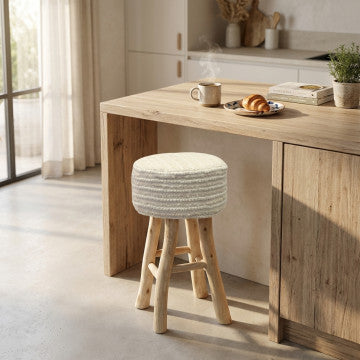 Sgabello in lana e cotone 40x40x70 cm, peso 9,5 kg