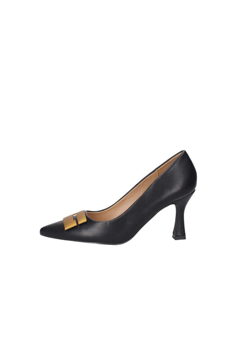 GP720 Decollete Square Ecopelle Gold Gold Square Accessorio Rettangolare Imbottito Pelle Tacco Alto 7 cm Eleganza