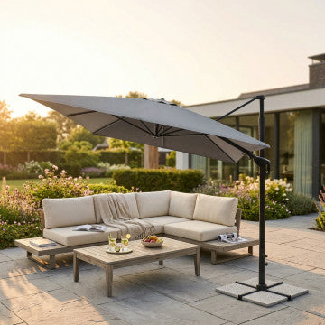 Ombrellone 400x300 cm poliestere 350 gr pistone gas grigio