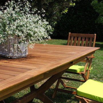 Tavolo legno acacia massiccio 180/240x90 cm spessore 25 mm