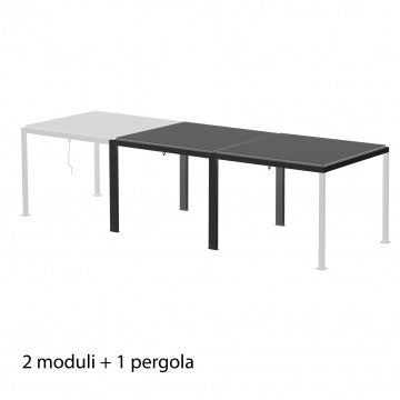 Modulo pergola bioclimatica 3x3 in alluminio, altezza 2,3 m