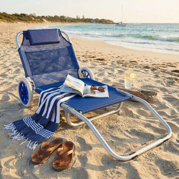 Carrello pieghevole spiaggia struttura acciaio Ø25mm tessuto textilene